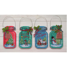Набор для вышивания DIMENSIONS Рождественские баночки (08964)