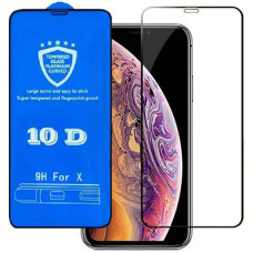 Защитное стекло Full Cover 10D на весь экран для iPhone X/XS/11 Pro Black