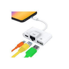 Переходник для iPhone iPad на USB и RJ45 Ethetnet адаптер для iPad на USB для подключения камеры и Интернет PAVLYSH PA-8