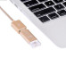 Переходник для компьютера USB на USB 2.0 адаптер для подключения USB устройств Hoco (Gold)
