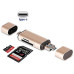 Переходник на USB Micro USB Card Reader для Type-C адаптер для USB-C на флешку и кардридер с разъемом микро юсб (Gold)