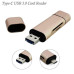 Переходник на USB Micro USB Card Reader для Type-C адаптер для USB-C на флешку и кардридер с разъемом микро юсб (Gold)