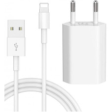 Кабель для iPhone Lightning to USB кабель зарядки для iPad IOS 1m и блок питания зарядный Комплект White PAVLYSH (PZ-05)
