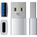 Переходник Type-A to Type-C Silver адаптер USB Type-C на USB 3.0 переходник для iPhone PAVLYSH (PA-01)