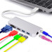 USB хаб Type C 6 в 1 HDMI + VGA USB Hub 2x3.0 Ethernet LAN RJ 45 USB USB C Charging переходник USB HUB PAVLYSH P1