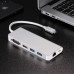 USB хаб Type C 6 в 1 HDMI + VGA USB Hub 2x3.0 Ethernet LAN RJ 45 USB USB C Charging переходник USB HUB PAVLYSH P1