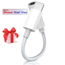 Переходник на наушники для apple iPhone AUX 3.5 mm адаптер Foxconn (A84) + Подарок Кабель для Apple Lightning
