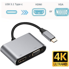 USB хаб на HDMI и VGA переходник для Type-C адаптер для USB-C на телевизор и проектор кабель для ТV 4K HD PAVLYSH PH-2 USB хаб на HDMI и VGA переходник для Type-C адаптер для USB-C на телевизор и проектор кабель для ТV 4K HD PAVLYSH PH-2