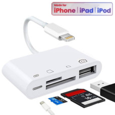 Переходник Card Reader USB для apple iPhone адаптер SD/TF на iPad/iPod/iPhone Foxconn (A14916)