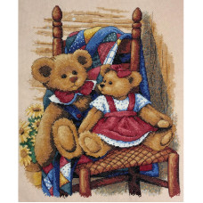 Набор для вышивания крестиком Мишки на стуле (Teddies on Quilt) DIMENSIONS (35103)