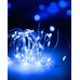 Гирлянда светодиодная нить роса 5м LED 50 на батарейках и USB синий цвет Blue