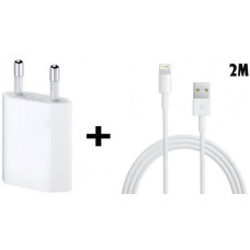 Комплект зарядки для iPhone блок питания USB Power Adapter 5W + кабель Lightning to USB длинной 2 метра Комплект зарядки для iPhone блок питания USB Power Adapter 5W + кабель Lightning to USB длинной 2 метра