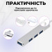 USB хаб 3.0 для MacBook версій до 2016 року USB 3.0 to 4-Port USB-A 3.0-2.0 для ноутбука Aluminium PAVLYSH (PH-A-809)