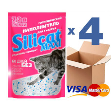 Наполнитель туалетов для кошек 7.2L x 4 шт. Silicat maxi 