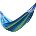 Подвесной двухместный гамак из ткани 250х150 лежак тканевый с чехлом и креплениями для дома дачи сада синий с зеленым Подвесной двухместный гамак из ткани 250х150 лежак тканевый с чехлом и креплениями для дома дачи сада синий с зеленым