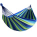 Подвесной двухместный гамак из ткани 250х150 лежак тканевый с чехлом и креплениями для дома дачи сада синий с зеленым Подвесной двухместный гамак из ткани 250х150 лежак тканевый с чехлом и креплениями для дома дачи сада синий с зеленым