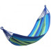 Подвесной тканевый гамак туристический 200х80 лежак тканевый с чехлом и креплениями для дома дачи сада Синий с зеленым