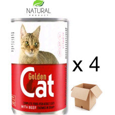 Влажный корм для кошек 415г Яловичина Golden Cat упаковка 4 ШТ