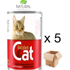 Влажный корм для кошек 415г Яловичина Golden Cat упаковка 5 ШТ