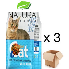 Сухой корм для кошек 1кг Рыба Golden Cat  упаковка 3 ШТ
