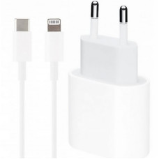 Сетевое зарядное устройство для Iphone 11/12 Pro Max Foxconn 20W + Кабель USB-C to Lightining 1 м White