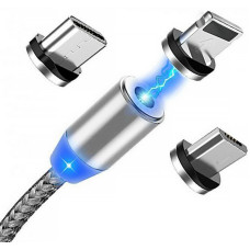 Магнитный кабель для зарядки смартфона 3в1 для IOS, Android, Type-c 2М Магнитная зарядка шнур Magnetic