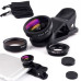Набор линз для смартфона 3в1 Black Fisheye Wide Macro на прищепке Universal Clip Lens