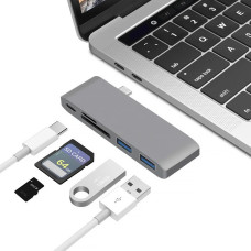 USB хаб переходник для ноутбука USB Type C to PD SD/TF card reader 2xUSB 3.0 5в1 Pavlysh UH51