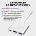 USB хаб на HDMI и USB для Type-C адаптер для USB-C на телевизор и флешку кабель для ТV на HDMI 1080P и USB PAVLYSH PH-28