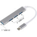 USB Хаб с Type-C (USB-C) на x1 USB 3.0 to x3 USB 2.0 HUB на 4 порта юсб, металлический корпус (Type C-HUB) Silver