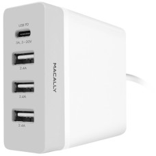 Macally 72-Watt USB-C Charger for Macbooks with 3 USB-A Ports (HOME72UC)