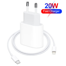 Комплект Блок быстрой зарядки для iPhone Type-C 20W с кабелем зарядки USB-C lightning USB-C Power Adapter Комплект Блок быстрой зарядки для iPhone Type-C 20W с кабелем зарядки USB-C lightning USB-C Power Adapter